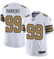 Nike Saints #99 Sheldon Rankins White Mens Stitched NFL Limited Rush Jersey