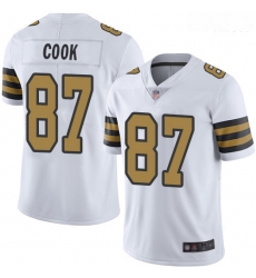 Saints 87 Jared Cook White Men Stitched Football Limited Rush Jersey