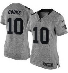 Nike Saints #10 Brandin Cooks Gray Womens Stitched NFL Limited Gridiron Gray Jersey