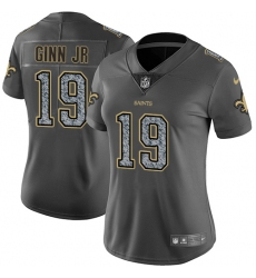 Nike Saints #19 Ted Ginn Jr Gray Static Womens NFL Vapor Untouchable Game Jersey