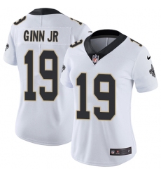 Nike Saints #19 Ted Ginn Jr White Womens Stitched NFL Vapor Untouchable Limited Jersey