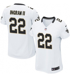 Nike Saints #22 Mark Ingram II White Womens Stitched NFL Elite Jersey