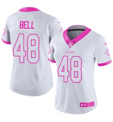 Nike Saints #48 Vonn Bell White Pink Womens Stitched NFL Limited Rush Fashion Jersey