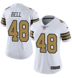 Nike Saints #48 Vonn Bell White Womens Stitched NFL Limited Rush Jersey
