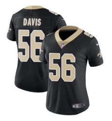 Nike Saints #56 DeMario Davis Black Team Color Womens Stitched NFL Vapor Untouchable Limited Jersey