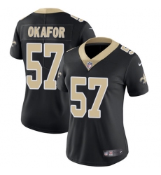 Nike Saints #57 Alex Okafor Black Team Color Womens Stitched NFL Vapor Untouchable Limited Jersey