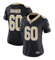 Nike Saints #60 Max Unger Black Team Color Womens Stitched NFL Vapor Untouchable Limited Jersey