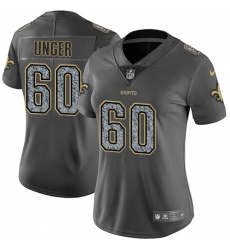 Nike Saints #60 Max Unger Gray Static Womens NFL Vapor Untouchable Game Jersey