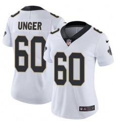 Nike Saints #60 Max Unger White Womens Stitched NFL Vapor Untouchable Limited Jersey
