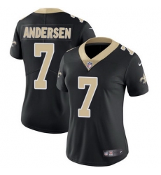 Nike Saints #7 Morten Andersen Black Team Color Womens Stitched NFL Vapor Untouchable Limited Jersey
