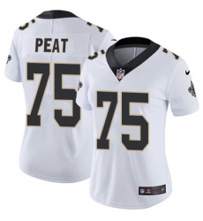 Nike Saints #75 Andrus Peat White Womens Stitched NFL Vapor Untouchable Limited Jersey