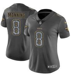 Nike Saints #8 Archie Manning Gray Static Womens NFL Vapor Untouchable Game Jersey