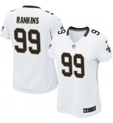 Nike Saints #99 Sheldon Rankins White Womens Stitched NFL Elite Jersey