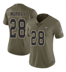 Saints 28 Latavius Murray Olive Womens Stitched Football Limited 2017 Salute to Service Jersey