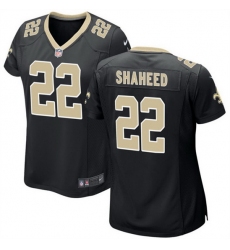 Women New Orleans Saints 22 Rashid Shaheed Black Stitched Game Jersey  Run Small