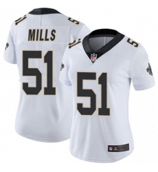 Women New Orleans Saints 51 Sam Mills White Vapor Untouchable Limited Jersey