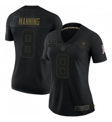 Women New Orleans Saints 8 Archie Manning Black Salute To Service Limited Jersey