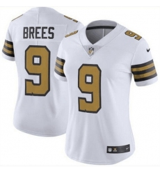 Women New Orleans Saints 9 Drew Brees White Color Rush Limited Stitched Jersey