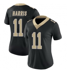 Women New Orleans Saints Deonte Harris #11 Black Vapor Limited Stitched NFL Colo