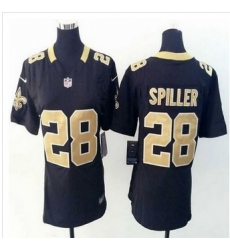 Women New Saints #28 C.J. Spiller Black Team Color Stitched NFL Elite Jersey
