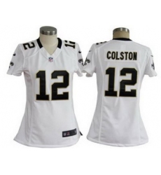 Women Nike New Orleans Saints #12 Marques Colston White Jerseys