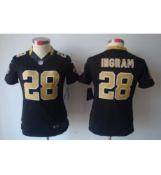 Women Nike New Orleans Saints 28# Ingram Black[Women's NIKE LIMITED Jersey]