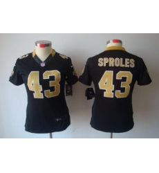 Women Nike New Orleans Saints 43# Sproles Black[Women's NIKE LIMITED Jersey]