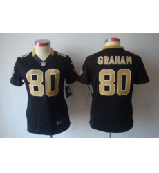 Women Nike New Orleans Saints 80# Graham Black[Women's NIKE LIMITED Jersey]