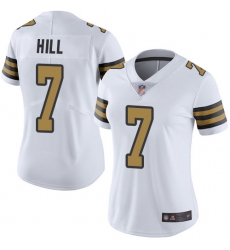 Women Saints 7 Taysom Hill White Stitched Football Limited Rush Jersey