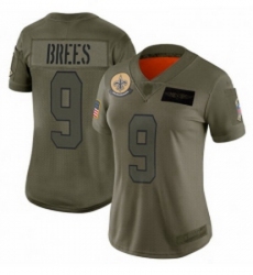 Womens New Orleans Saints 9 Drew Brees Limited Camo 2019 Salute to Service Football Jersey