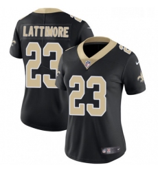 Womens Nike New Orleans Saints 23 Marshon Lattimore Black Team Color Vapor Untouchable Limited Player NFL Jersey