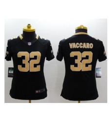 Women's Nike New Orleans Saints #32 Kenny Vaccaro Black Team Color Stitched NFL Limited Jersey