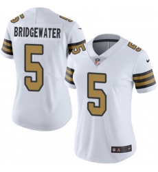 Womens Nike New Orleans Saints 5 Teddy Bridgewater Limited White Rush Vapor Untouchable NFL Jersey