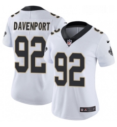 Womens Nike New Orleans Saints 92 Marcus Davenport White Stitched NFL Vapor Untouchable Limited Jersey
