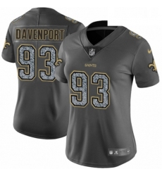 Womens Nike New Orleans Saints 93 Marcus Davenport Limited Black 2016 Salute to Service NFL Jersey