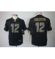 Nike Youth New Orleans Saints #12 Marques Colston Black Impact Limited Jerseys