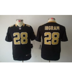 Nike Youth New Orleans Saints #28 Ingram Black Limited Jerseys