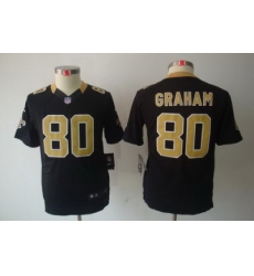 Nike Youth New Orleans Saints #80 Jimmy Graham Black Limited Jerseys