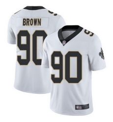 Saints 90 Malcom Brown White Youth Stitched Football Vapor Untouchable Limited Jersey