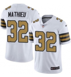 Youth New Orleans Saints 32 Tyrann Mathieu White Color Rush Limited Stitched Jersey
