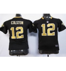 Youth Nike New Orleans Saints #12 Marques Colston Black Nike NFL Jerseys