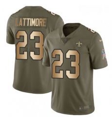 Youth Nike New Orleans Saints 23 Marshon Lattimore Limited OliveGold 2017 Salute to Service NFL Jersey