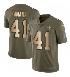 Youth Nike New Orleans Saints 41 Alvin Kamara Limited OliveGold 2017 Salute to Service NFL Jersey