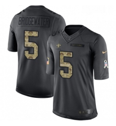 Youth Nike New Orleans Saints 5 Teddy Bridgewater Limited Black 2016 Salute to Service NFL Jersey