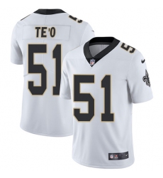 Youth Nike New Orleans Saints 51 Manti Teo Elite White NFL Jersey