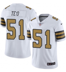 Youth Nike New Orleans Saints 51 Manti Teo Limited White Rush NFL Jersey