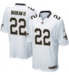 Youth Nike Saints #22 Mark Ingram II White Stitched NFL Elite Jersey