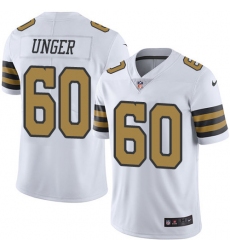 Youth Nike Saints 60 Max Unger White Stitched NFL Limited Rush Jersey