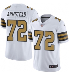 Youth Nike Saints 72 Terron Armstead White Stitched NFL Limited Rush Jersey