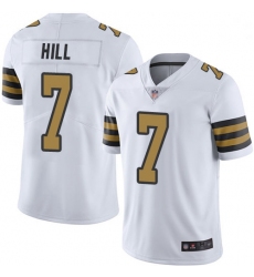 Youth Saints 7 Taysom Hill White Stitched Football Limited Rush Jersey
